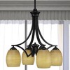 Toltec Lighting Zilo 4 - Light Chandelier in  Matte Black with 5" Cayenne Linen Shade - 2 of 4
