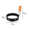 Aoibox 4-Piece Egg Rings Set with Silicone Handle for Frying Eggs, English Muffins, and Breakfast Sandwiches - Includes Silicone Oil Brush - 2 of 4