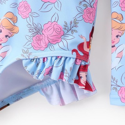 Disney Princess Kids Summer Flower One Piece Rash Guards Disney Princess Blue 5-6 — фото 4