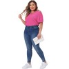 Agnes Orinda Women's Plus Size Summer Eyelet V Neck Short Sleeve Blouse - 3 of 4