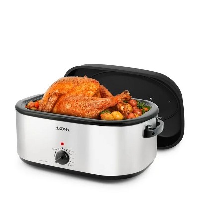 Aroma 704oz Roaster Oven With High-dome Lid Refurbished : Target