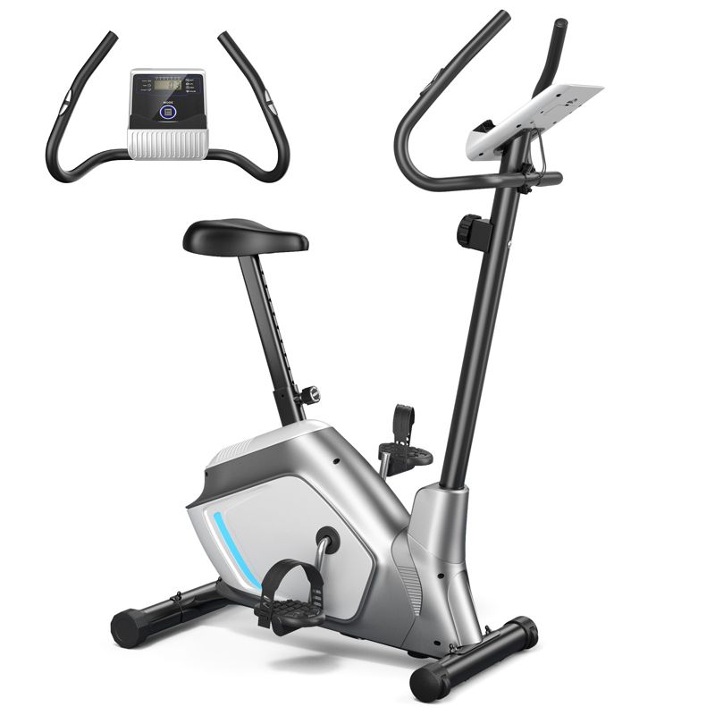 Costway 2-in-1 Exercise Bike Adjustable Magnetic Stationary Bike w/ LCD Screen 8 Magnetic Resistances, 2 of 11
