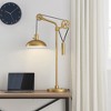 Hudson and Canal 33.5" Tall Spoke Wheel Pulley System Table Lamp with Metal Shade Brass: Adjustable Height, Industrial Design - 4 of 4