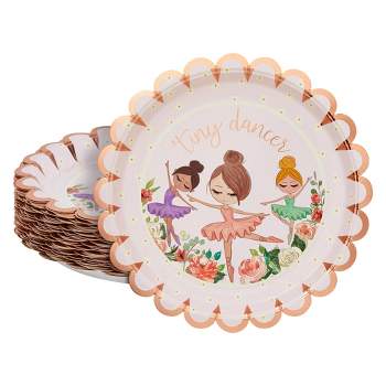 24-Pack Large Oval Thanksgiving Paper Plates, Heavy Duty Serving Plates  with Fall Leaves, Pink with Gold Foil (13x11 in)
