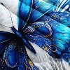 Hachikiko Boho Blue Butterfly Comforter Set - Dreamy 3D Bedding for Girls with 2 Pillowcases - 3 of 4