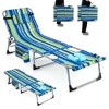 Costway Outdoor Folding Chaise 5-Position Lounge Chair with Face Hole &Adjustable Footrest Blue/Black/Beige/Navy Blue - 2 of 4