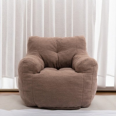 ROOMTEC Bean Bag Chair, Velvet Tufted Foam Accent Lazy Sofa Chair Floor Couch Chair