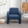 SEYNAR Modern Teddy Upholstered Accent Chair with Tubular Multifunctional Legs for Living Room,Navy, 28.3''W*30.1''D*28.1''H - 2 of 4