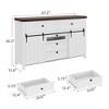 WhizMax 5 Drawers Dresser for Bedroom with Sliding Barn Doors, Wood Dresser & Chest of Drawers, Dresser Organizer for Bedroom, Living Room, White - 2 of 4