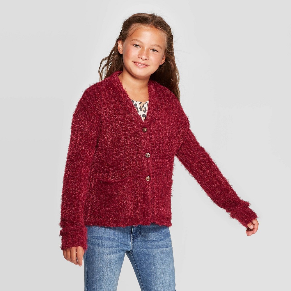 Girls' Button-Front Cardigan - art class Red XL was $17.99 now $9.89 (45.0% off)