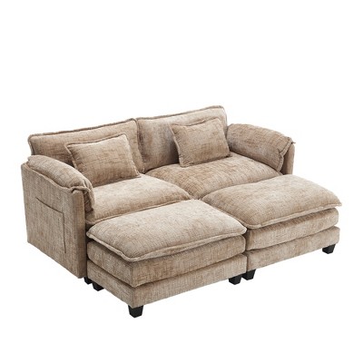 TiramisuBest Chenille fabric, Modular Sectional Sofa with Storage, Sideboard Buffet Style Design for Living Room