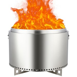 32 Inch Smokeless Fire Pit, 304 Stainless Steel Wood Burning Fireplaces Portable Safe Burning Firepit for Outside Patio Camping - 1 of 4