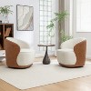 SEYNAR Modern Velvet and PU Leather 360 Degree Swivel Accent Chair Set of 2 - 3 of 4