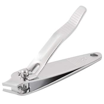 Nail Clipper with Comfort Grip Nail Catcher - Chrome Plated Toenails  Clippers Nail Cutter Catches Clippings Sharp Sturdy Trimmer Stainless Steel  for