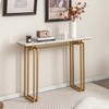 Costway 43.5'' Console Table Faux Marble Entryway Sofa Table with Metal Legs Living Room Black/Gold - 2 of 4