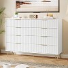 Fluted Dresser for Bedroom with 8 Drawers,55" Wide Modern Chest of Wooden Bedroom Chest with Metal Handle - 3 of 4