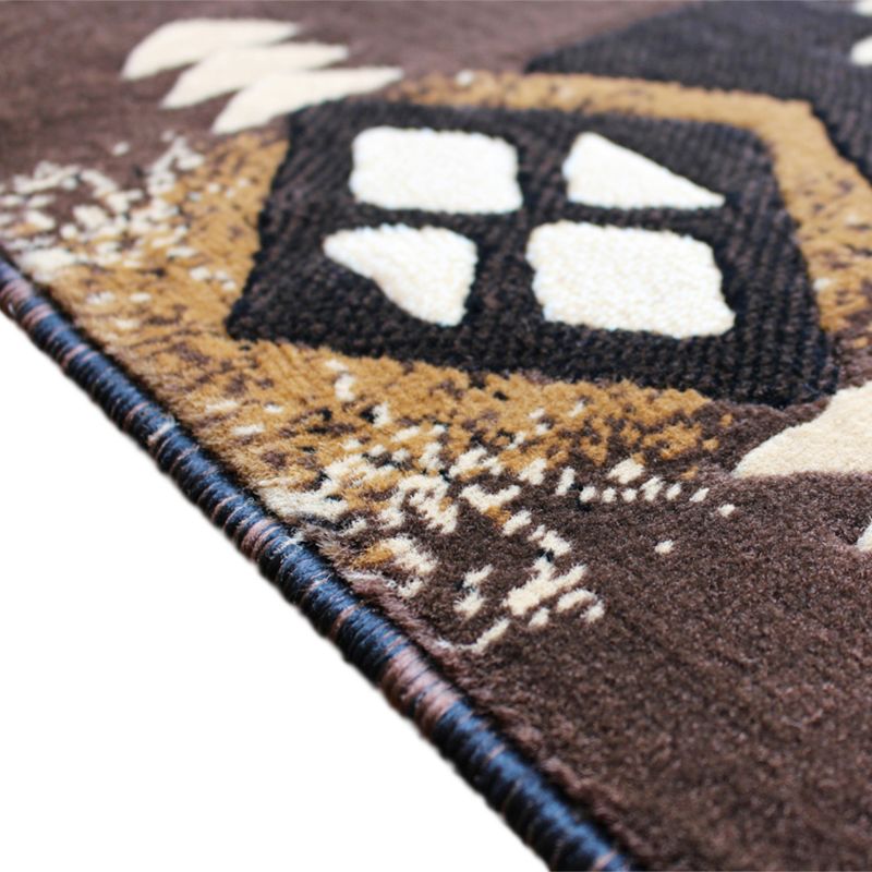 Emma and Oliver Olefin Accent Rug with Complementary Southwestern Pattern and Jute Backing, 5 of 7