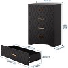 4 Drawer Wooden Dressers for Bedroom, Wood Chest of Drawers with Gold Handles for Closet, Modern Tall Dressers, Nightstand - 2 of 4