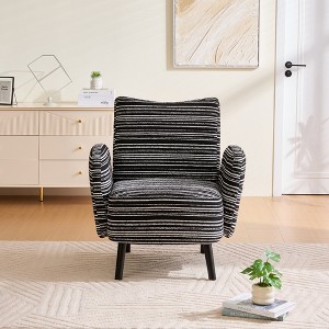 GDFStudio Pira Modern Boucle Upholstered Armchair with Side Storage Pocket - 1 of 4