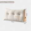 Bekrvio Velvet Wedge Headboard Pillow, Bed Rest Reading Backrest Cushion with Removable Cover & Side Pockets for Daybed & Couch - 2 of 4