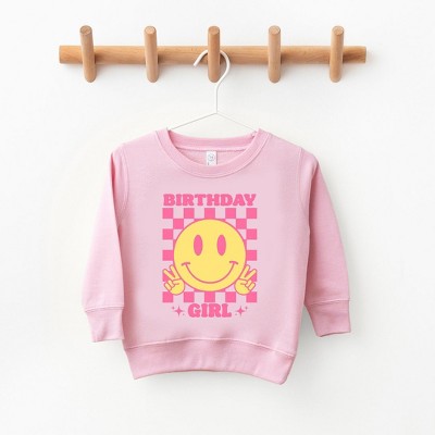 The Juniper Shop Birthday Girl Checkered Youth Ultra-Soft Graphic Sweatshirt