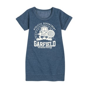 Girls' - Garfield - Tennis Graphic Short Sleeve Fleece Dress - 1 of 4