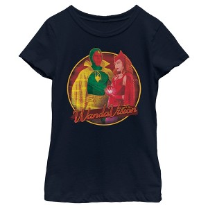Girl's Marvel WandaVision Halloween Wanda and Vision T-Shirt - 1 of 4