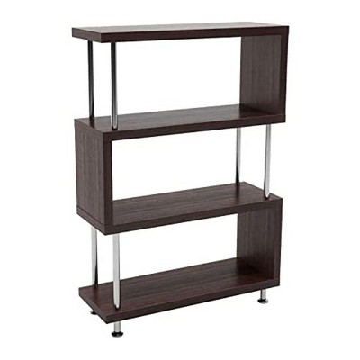 Bestier Bookshelf Multifunctional Industrial Bookcase Storage Shelf 26 Inch with Adjustable Shelves for Kitchens, Living Rooms, and Bedrooms, Gray