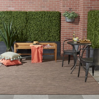 Easy-Care Natural Synthetic 8' x 10' Flatweave Indoor/Outdoor Rug
