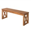 53" Slatted Acacia Wood X-Frame Patio Bench Brown - Saracina Home: Weather-Resistant, Seats 2, Garden Furniture - 2 of 4