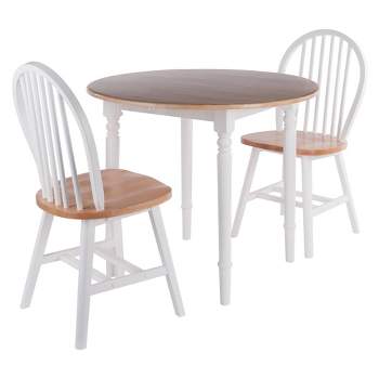 3pc Sorella Dining Table Set Natural/White - Winsome
