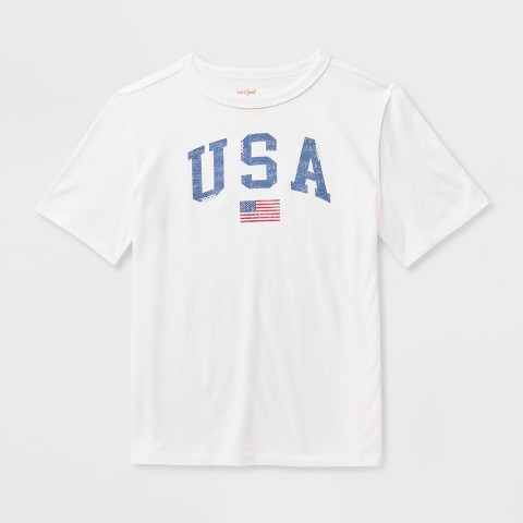 Детские Cat & Jack Kids' Short Sleeve 'USA' Graphic T-Shirt - Cat & Jack™ White M
