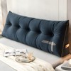 Bekrvio Velvet Wedge Headboard Pillow, Bed Rest Reading Backrest Cushion with Removable Cover & Side Pockets for Daybed & Couch - 3 of 4
