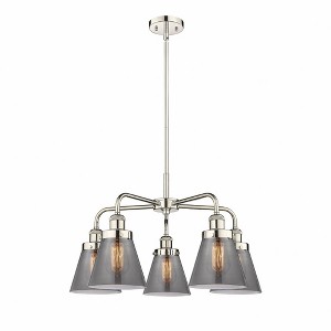 Cone - 5 Light Stem Hung Chandelier In Art Deco Style-14.75 Inches Tall and 24.25 Inches Wide - 1 of 1