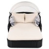 Nestfair Wicker Outdoor Double Lounge Day Bed with Adjustable Canopy and Cushions Beige/Black - 3 of 4