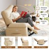 Recliner Chair for Adults,PU Leather Electric Rocker Recliner,360 Degree Swivel Lounge Chair with Side Pocket,Modern Massage Recliner Chair Sofa - 3 of 4