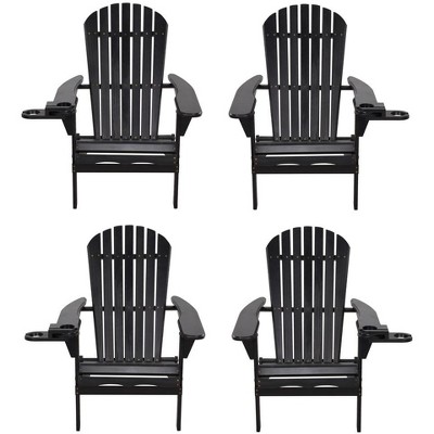 Jiallo Foldable Adirondack Chair with cup holder set of 4