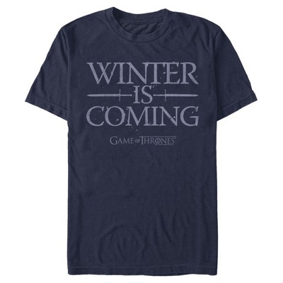 Men's Game of Thrones Winter is Coming Mantra T-Shirt - Navy Blue - 2X Large