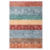 Vintage Boho Geometric Area Rug with Non-Slip Backing, Soft Foldable Low Pile Non-Slip Indoor Floor Carpet - 3 of 4