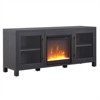 Charcoal Gray TV Stand with Crystal Fireplace Insert - Henn&Hart - 2 of 4