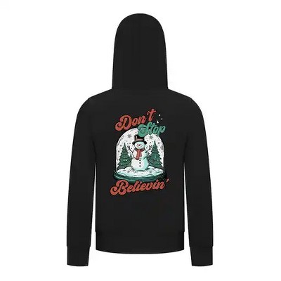 Everyday Kids Christmas Collection Don’t Stop Believin’ Zip Up Hoodie – Holiday Snowman Sweatshirt