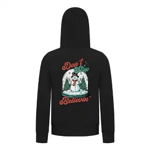 Everyday Kids Christmas Collection Don’t Stop Believin’ Zip Up Hoodie – Holiday Snowman Sweatshirt - 1 of 4