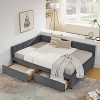 YONWAY Full-Size L-Shaped Daybed with 2 Storage Drawers, Corner Velvet Sofabed Frame with Armrest, for Living/Bedroom, No Box Spring Needed - 4 of 4
