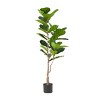 KTMBDW Faux Fiddle Leaf Fig Tree 6 FT Artificial Ficus Tree with Tall Artificial Plants 72 Fiddle Leaves - for Home Decor Living Room Indoor Outdoor - 3 of 4