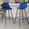Gulches 30" Velvet Bar Stools Set of 2 - Modern Counter Height Chairs with Back, Sturdy Metal Legs, Easy Assembly - 2 of 4