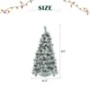 INFURNIC Artificial Trees 6FT Pre Lit Spruce Snow Flocked Christmas Tree with Pine Cones for Holiday Decor, White Green, 41.3"*41.3"*72" - 4 of 4