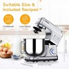 Electric Food Stand Mixer 660W 10 Speed 7.5 Quart Tilt-Head Kitchen Beater Mixer Silver - 4 of 4