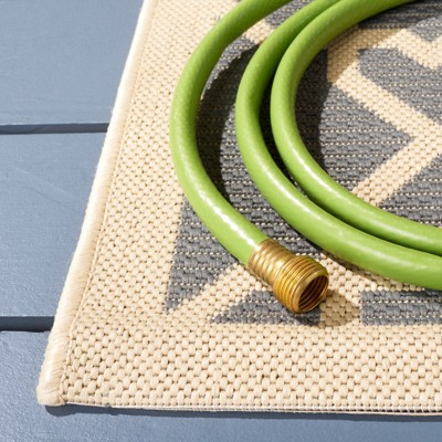 Gray and Beige Square Geometric Indoor/Outdoor Area Rug