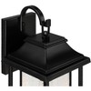 John Timberland Cecile 15 1/4" High Mission Country Box Lantern Outdoor Wall Light Fixture Mount Porch House Exterior Black Clear Seeded Glass Shade - 3 of 4