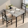 Hooseng Small Kitchen Table Set for 2 with Chairs, 3 Piece Dining Table Set, Wood Breakfast Nook Table and Chairs Set for Small Space Dining Room - 3 of 4